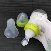 婴儿宽口径晶钻玻璃奶瓶160ml带勺子奶嘴宝宝喂水喂奶防胀气防呛