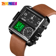 2020时尚流行青少年男职场多功能方形大表盘防水国产电子腕表手表