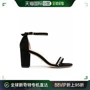 香港直邮stuartweitzmanstuartweitzman女士黑色一字带高跟凉鞋