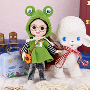 小玩偶可换衣服17厘米，芭比娃娃套装衣服可爱娃娃，玩具女宝宝娃衣