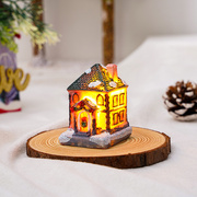 圣诞装饰品树脂圣诞小房子微景观发光雪房子摆件圣诞礼物布置