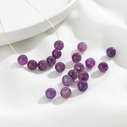 天然紫水晶珠子圆珠散珠手工，diy制作串珠手链，项链首饰品材料配件