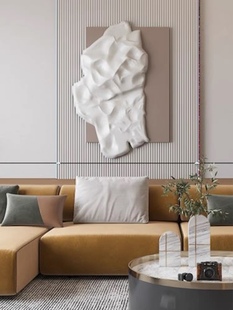 客厅挂画沙发背景墙壁画立体浮雕肌理画玄关装饰画现代简约抽象风