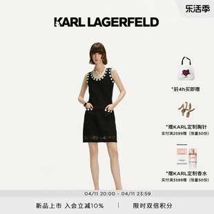 KARL LAGERFELD卡尔拉格斐24夏针织无袖露肩连衣裙老佛爷241L1338