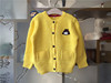 幼小童韩版童装春秋儿童线衣，女童黄色针织，条纹开衫外套上衣
