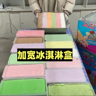 冰淇淋冷冻盒子七彩冰淇淋摆摊容器专商用网红硬自制作冰激凌模具