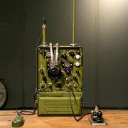 老古复式电报机模型铁艺老式仿无线电台，发报机摆件老物件装饰道具