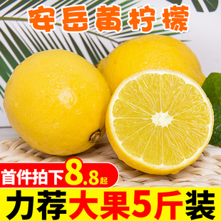 新鲜四川安岳柠檬5斤当季水果6皮薄小青香水鲜黄柠檬整箱