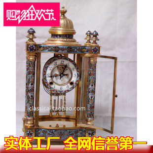 钟表 仿古 欧式钟表 古典 机械座钟 镀金錾珐琅四明钟（）