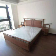 新中式双人床现代全实木黑胡桃木，家用主卧原木1.8米2大床卧室家具