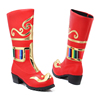 藏式跳舞靴西藏舞蹈民族鞋民族风皮靴女红色演出舞台耐磨防滑