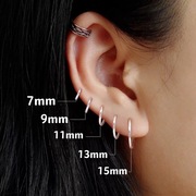 s999纯银耳环女复古迷你气质简约小耳圈耳洞，保养耳骨圈纯银耳饰