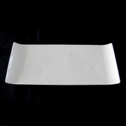 l12英寸长方铁板盘子，超大异形骨瓷纯白色陶瓷，西餐具正宗高档骨质