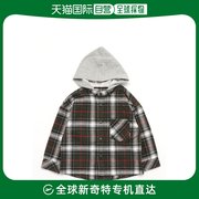 日本直邮SHIPS KIDS 儿童款100-130cm带帽格纹衬衫 舒适全棉设计