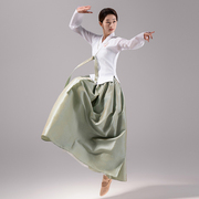延吉朝鲜舞蹈演出服女学生，艺考表演服装朝鲜舞，练习练功服筒裙