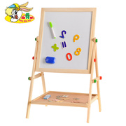 儿童画板双面磁性多功能，木制黑板实木大号可升降支架式宝宝玩具