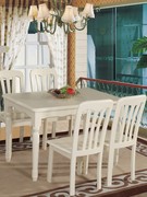 欧式餐桌椅组合美式白色，桌椅田园风格纯实木，韩式现代奶油风小户型