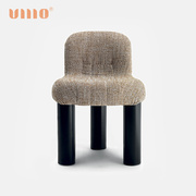 ULLLO轻奢布艺梳妆椅北欧金属餐椅现代简约不锈钢化妆椅羊羔绒椅
