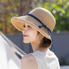 草帽女士夏卷檐款赫本风日式沙滩时尚凉帽遮太阳防晒大沿渔夫帽子