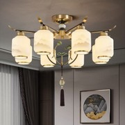 新中式吊灯客厅灯中国风禅意卧室餐厅吸顶灯现代简约吸吊家用全铜