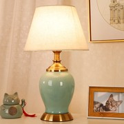 陶瓷台灯卧室客厅书房，美式简约现代新中式，触摸结婚温馨暖光床头灯