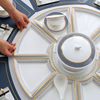 瑞玖创意圆桌拼盘餐具，8人家庭过年团圆套盘家用碗盘组合骨瓷