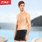 洲克平角男士泳裤，zoke时尚活力大码，三分游泳裤纯色温泉多款