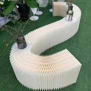 婚庆道具变形折叠甜品台自由折柱台曲线路引纸质，摆台婚礼场景布置