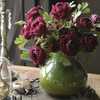 高档洋坊欧式陶瓷花瓶美式插花器客厅餐桌绿色双耳中式冰裂纹装饰