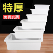 无盖长方形商用菜品展示盒，白色塑料盒饭店零食，收纳保鲜盒盘子托盘