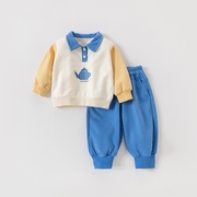 男女宝宝秋装卫衣套装婴儿童装，洋气春秋季长袖两件套宝宝衣服