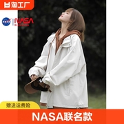 nasa冲锋衣女2024春秋款户外大码小个子外套男女风衣防风登山