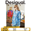 desigual23秋牛仔风格，时尚印花收腰翻领，长袖女士衬衫