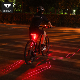 自行车尾灯高亮智能夜骑行装备，配件usb充电激光山地车尾灯警示灯