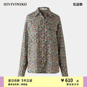 iiiviviniko“日本进口铜氨”立体工装感印花衬衫女m210401145c