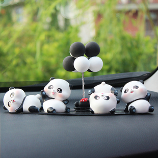 可爱小熊猫汽车装饰用品，摆件女神娃娃网红车载中控台，摆设车内饰品