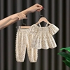 洋气衣服儿童短袖防蚊裤两件套潮女童夏装套装2024女宝宝夏季