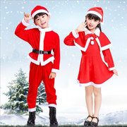 圣诞节儿童服装圣诞老人主题衣服装扮女童连衣裙派对拍照男童服饰