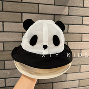 婴儿帽子夏季薄款网帽可爱熊猫宝宝渔夫帽透气韩版洋气新生儿盆帽