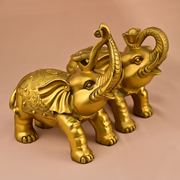 铜大象摆件纯铜元宝如意象吸水象家居办公室桌面大号吉祥福象