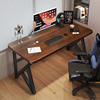 实木电脑桌台式家用书桌写字台现代办公桌黑胡桃色工作台简易桌子