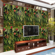 热带绿色植物墙纸饭店面餐厅装修客厅电视沙发背景3D贴纸SA1038