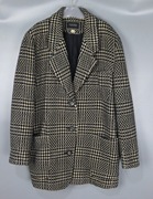 vintage古着90年代韩国产(韩国产)黑白色千鸟格毛呢西装大衣外套