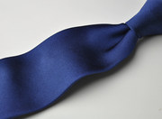 绣花大牌外贸原单桑蚕丝真丝男商务正装纯深蓝色英伦时尚领带8cm