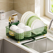 厨房台面碗碟沥水篮，水槽置物架餐具家用放碗筷盘子滤水收纳盒碗柜