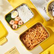 黄色麦萌鸭不锈钢饭盒可爱卡通上班族便当盒学生便携保温午餐盒