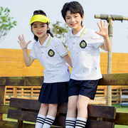 小学生校服运动套装夏季儿童，班服t恤长裤，幼儿园园服定制短袖polo