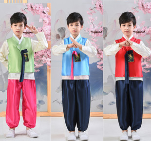 男童韩服少数民族服儿童演出服男孩，朝鲜族舞蹈服幼儿园表演服