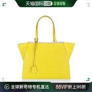 香港直邮fendi芬迪女士黄色，牛皮单肩包时尚潮流8bh272p3df0n93