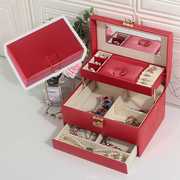 高档带锁首饰盒公主欧式韩国木质，收纳盒手饰品盒，化妆珠宝盒礼